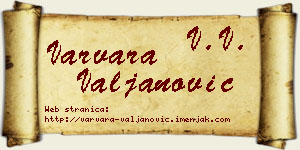 Varvara Valjanović vizit kartica
